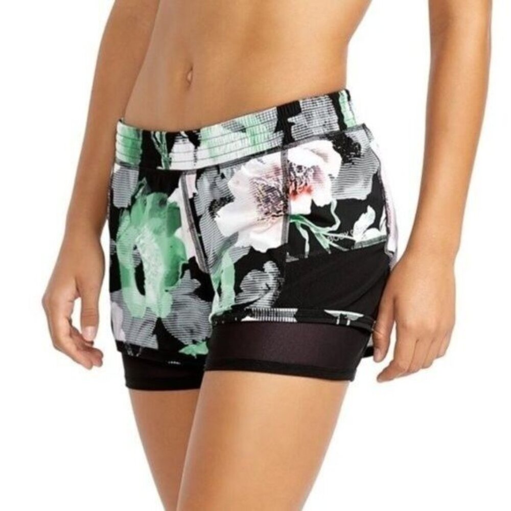 BODY GLOVE Bloom Gaia Performance Fit Short Floral Double Layer Sz M - Picture 2 of 8